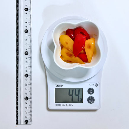 小鉢1杯分のパプリカのソテー