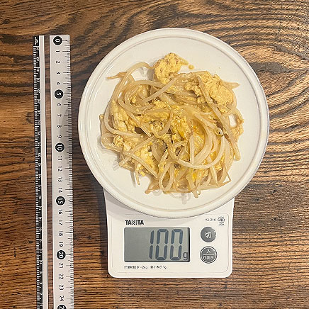 100g分のもやしの卵とじ