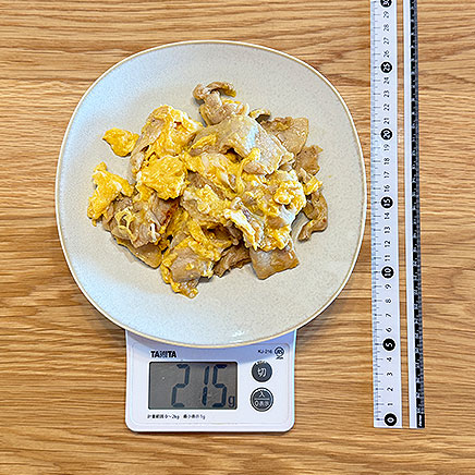 大皿1皿分の豚肉の卵とじ