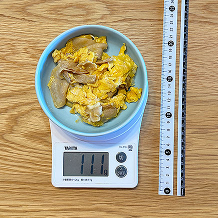 小皿1皿分の豚肉の卵とじ