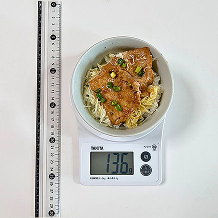 茶椀1杯分の生姜焼き丼