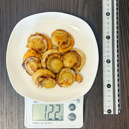 中皿1皿分のホタテの塩焼き