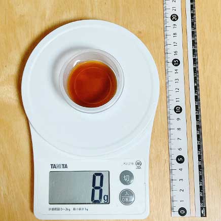 1個の里芋ハンバーグに使用したポン酢