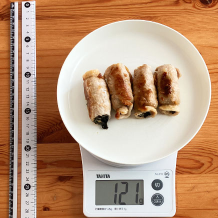 4個分のチーズ肉巻き