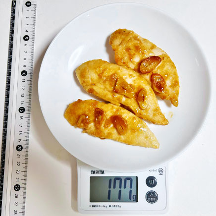 ささみ3切れ分のささみステーキ