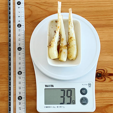 3本分のエシャレットの醤油炒め