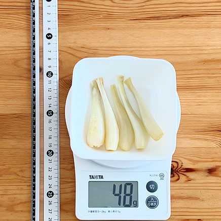 1皿分のエシャレットの味噌ディップに使ったエシャレット