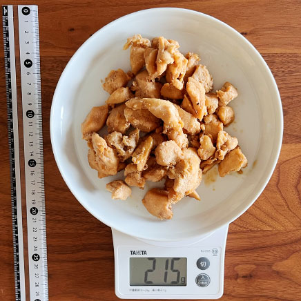 大皿一皿分のささみに甘辛煮