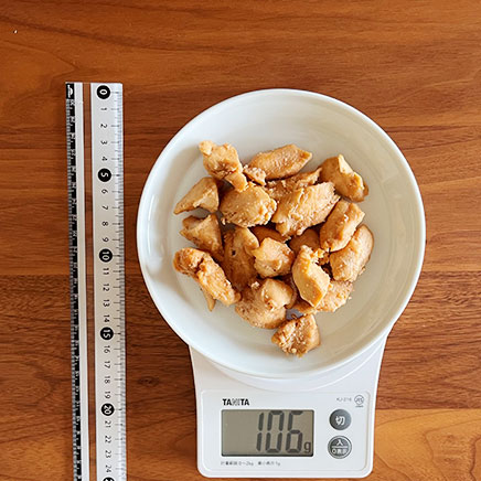 中皿一皿分のささみの甘辛煮