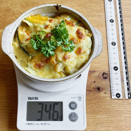 グラタン皿1皿分のかぼちゃドリア