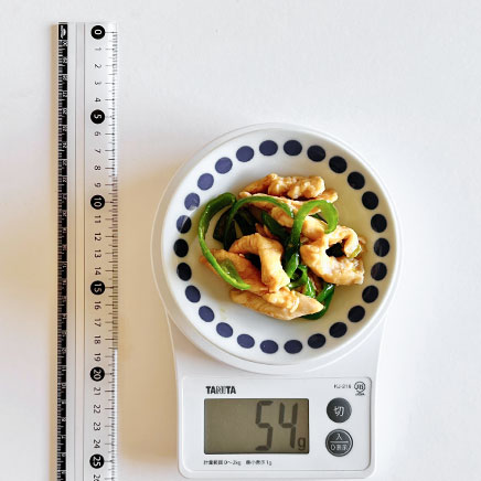 豆皿一皿分のささみとピーマンの炒め物