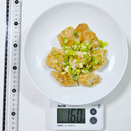 中皿一皿分のささみのネギ塩焼き