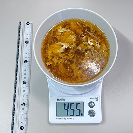 スープボウル(大)1杯分のえのきの卵スープ