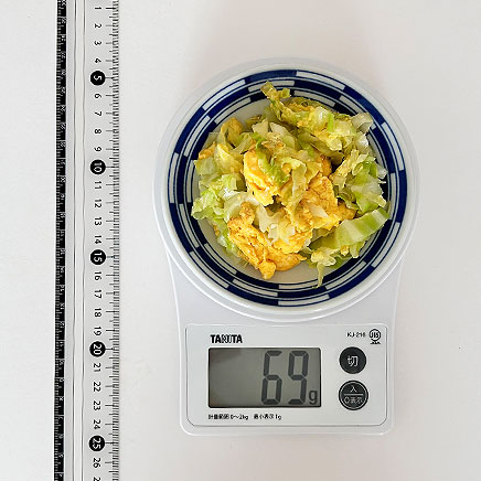 小皿1皿分のキャベツの卵炒め