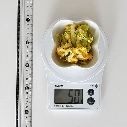 小鉢1杯分のキャベツの卵炒め