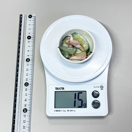 豆皿1皿分のきゅうりとハムのマヨネーズサラダ