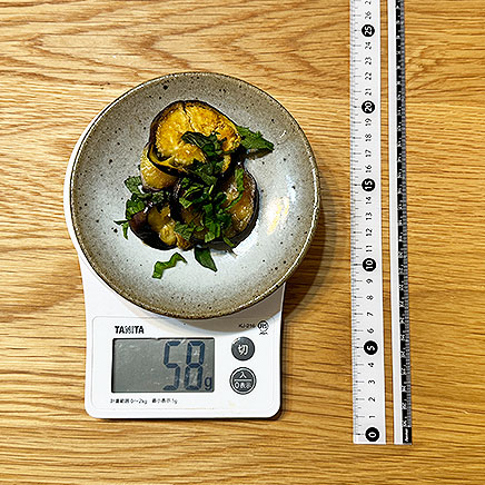 小皿1杯分のなすの照り焼き