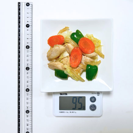 中皿1皿分のささみの野菜炒め