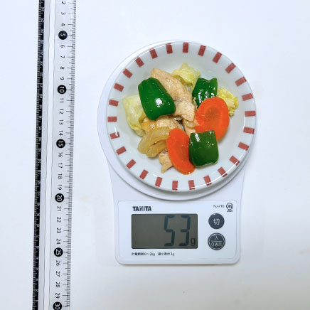 小皿1皿分のささみの野菜炒め