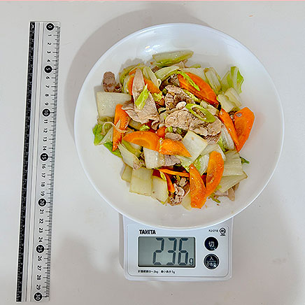 大皿1皿分の白菜の野菜炒め