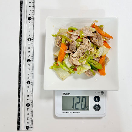 中皿1皿分の白菜の野菜炒め