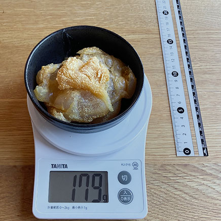 小鉢1杯分のタピオカ粉のわらび餅