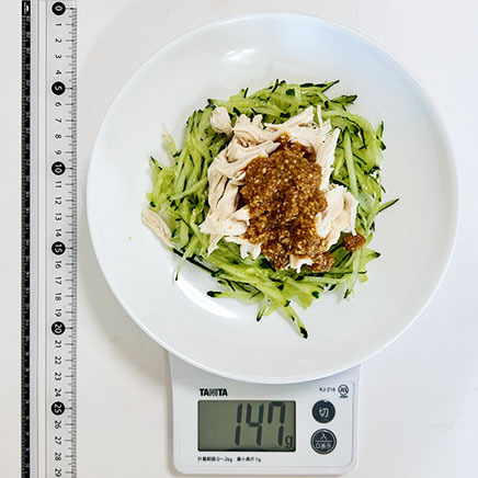 大皿1皿・1人前のささみときゅうりのバンバンジー