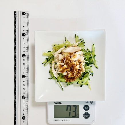 中皿1皿分のささみときゅうりのバンバンジー