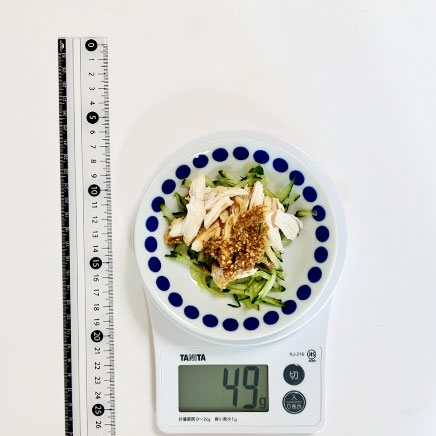 小皿1皿分のささみときゅうりのバンバンジー