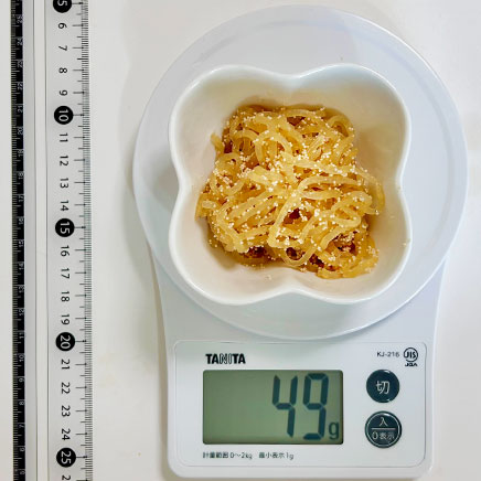 小鉢1杯分のしらたきのたらこ和え