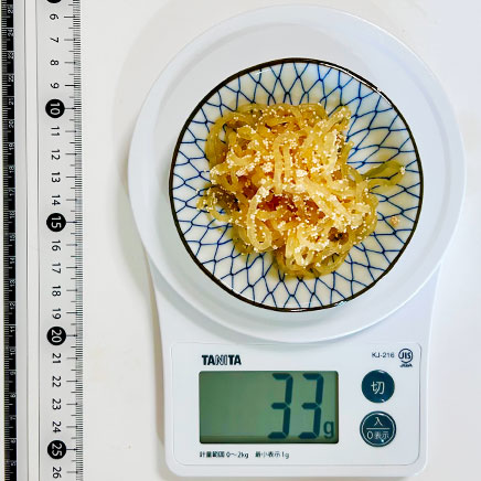 豆皿1皿分のしらたきのたらこ和え