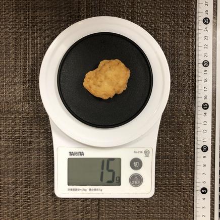 1個分の鶏胸肉のナゲット