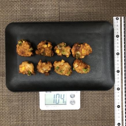 1人前・8個分の枝豆ととうもろこしのつまみ揚げ