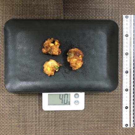 3個分の枝豆ととうもろこしのつまみ揚げ