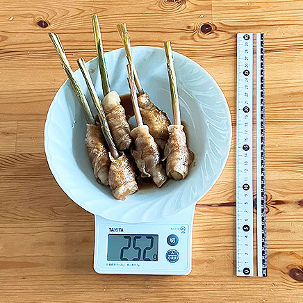 6個分の葉生姜の肉巻き