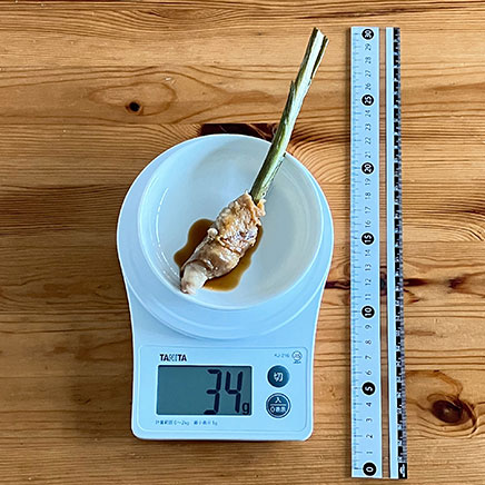 1個分の葉生姜の肉巻き