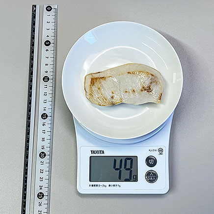 1切れ分のメカジキの塩焼き