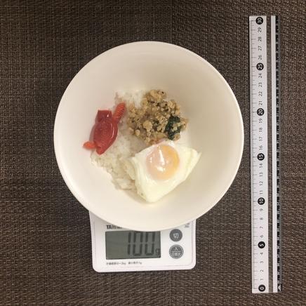 100g分の鶏胸肉のガパオライス