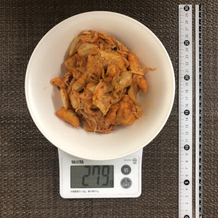 中皿1皿・1人前の鶏胸肉のキムチ炒め