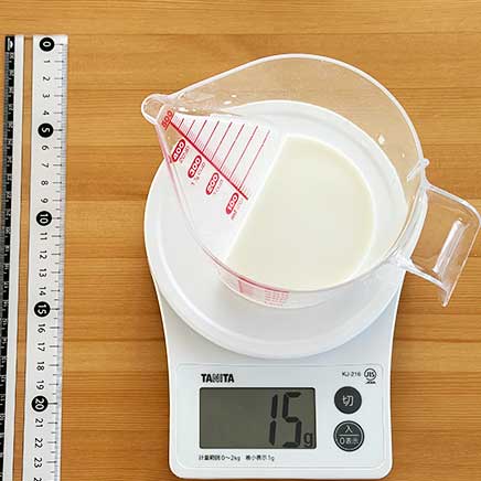 中皿1皿分の豆腐オムライスに使った牛乳
