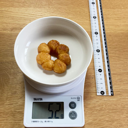 1個分のタピオカ粉のドーナツ