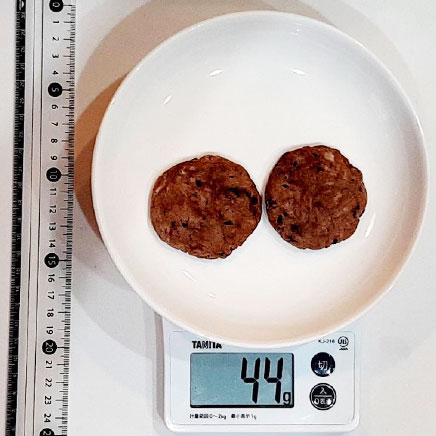 2枚分の小豆クッキー