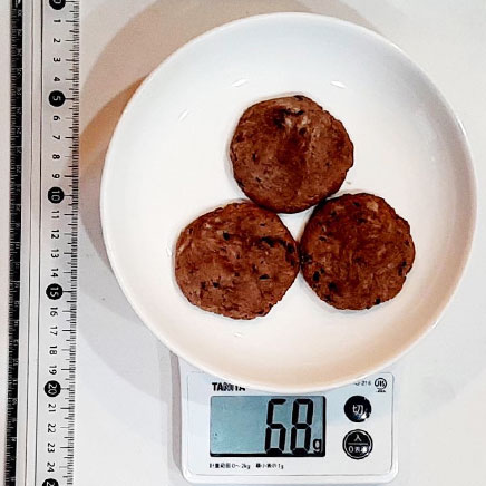 3枚分の小豆クッキー