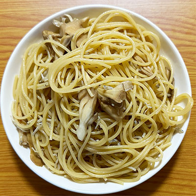 きのことしらすの和風パスタ