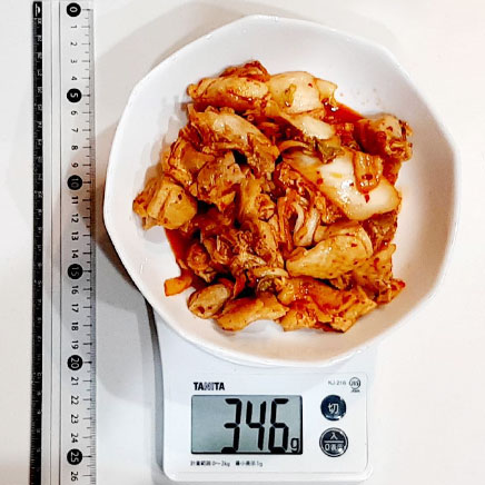 深皿1皿分の鶏肉キムチ