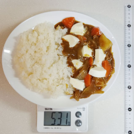 大皿1皿分のモッツァレラチーズカレー