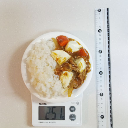 中皿1皿分のモッツァレラチーズカレー