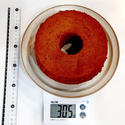 18cm型1ホール分のココアシフォンケーキ