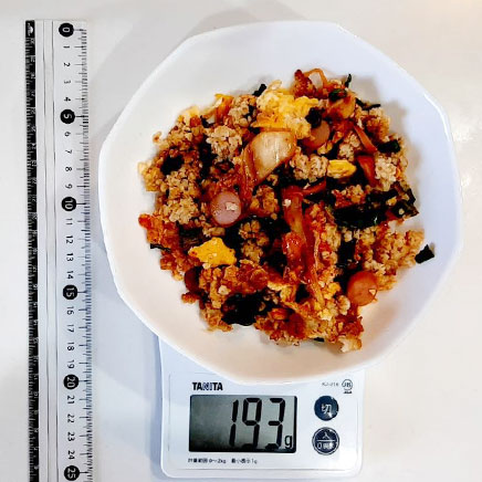 深中皿1皿分のオートミールキムチチャーハン