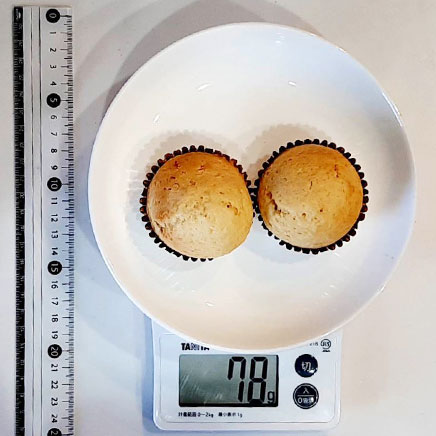 2個分のおからマフィン